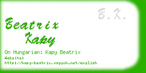 beatrix kapy business card